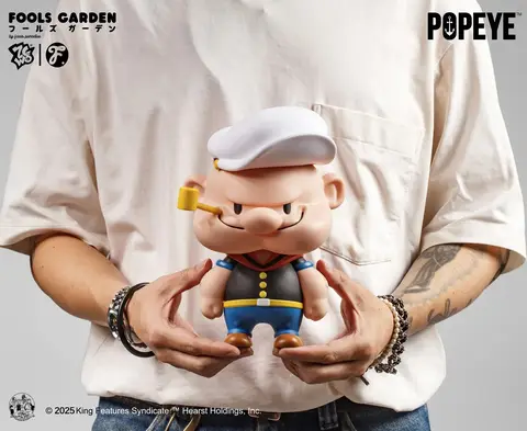 Figura de Popeye de Fools Paradise, representando al personaje de dibujos animados en un estilo estilizado