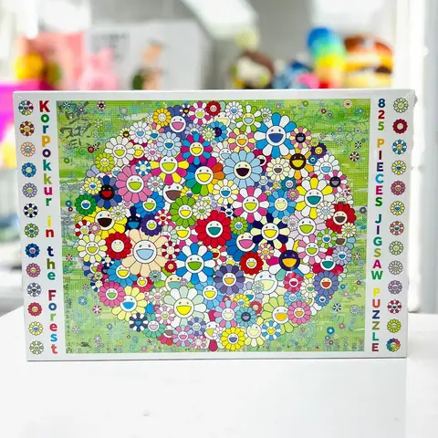 Puzzle que representa Korpokkur en el Bosque, con criaturas adorables en un entorno boscoso y colorido
