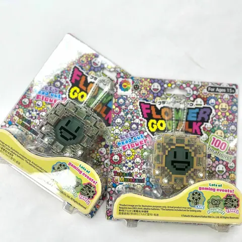 Escultura Takashi Murakami Flower Go Walk en versiones Oro y Plata, representando flores sonrientes